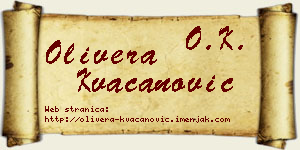 Olivera Kvačanović vizit kartica